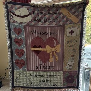 Nurses Are All Heart Tapestry Blanket